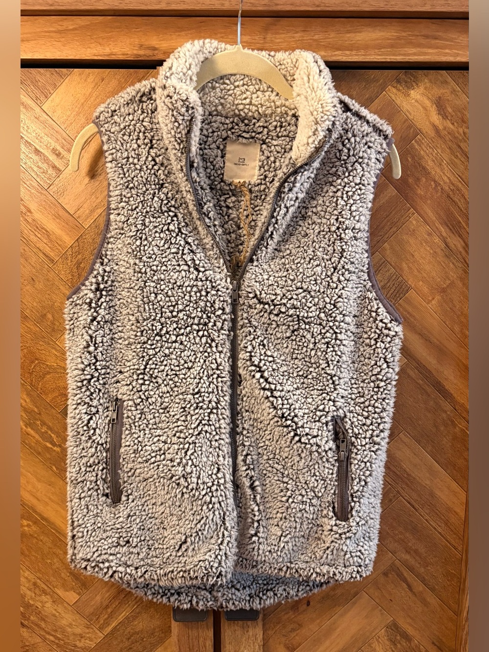 Thread & Supply Plush Sherpa Vest in Light Gray